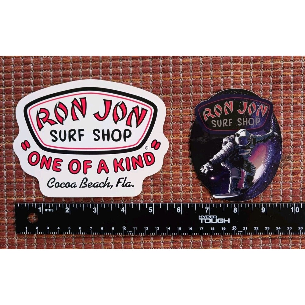 Ron Jon Surf Shop "One of a Kind" Cocoa Beach, Fla  & Astronaut Surfer Sticker